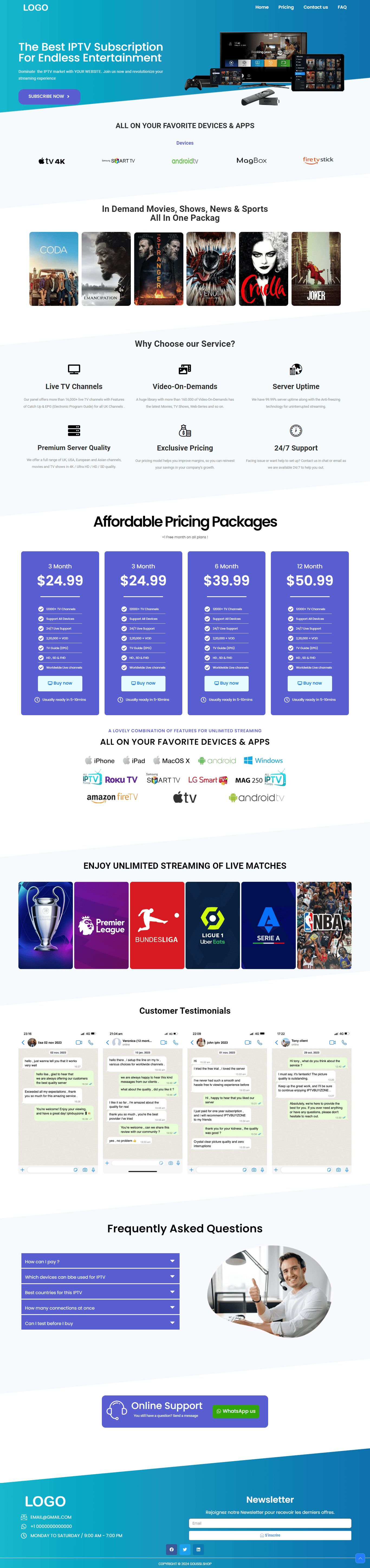 IPTV Template Gorgeous Blue and White